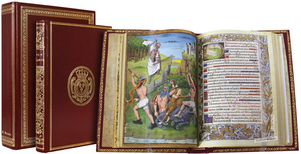 Libro d’Ore di Carlo d’Angoulême Storage case, closed book and open book (f. 41v)