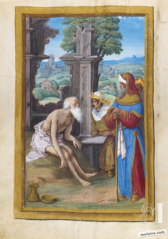 The Hours of Henry VIII Job on the Dungheap, f. 127v