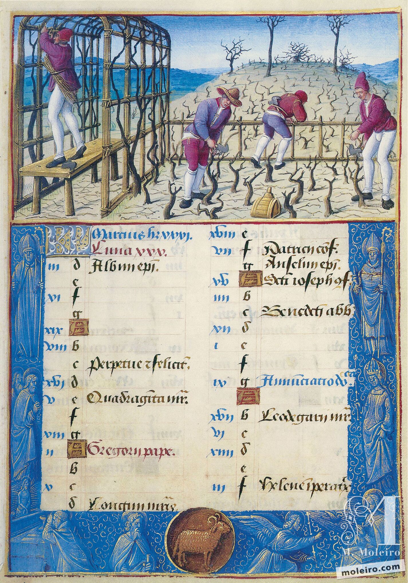 Marzo. La poda, f. 2r