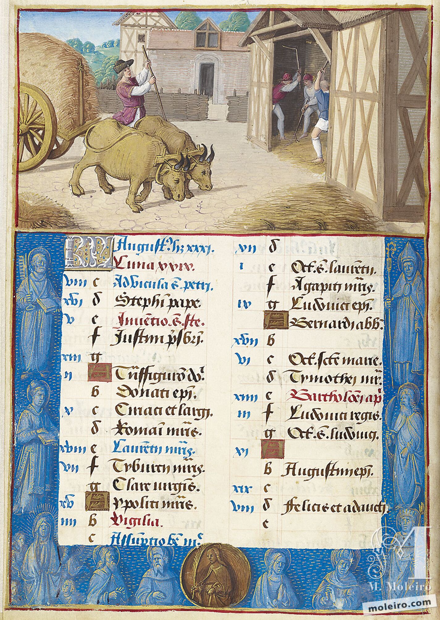 Agosto. La trilla, f. 4v