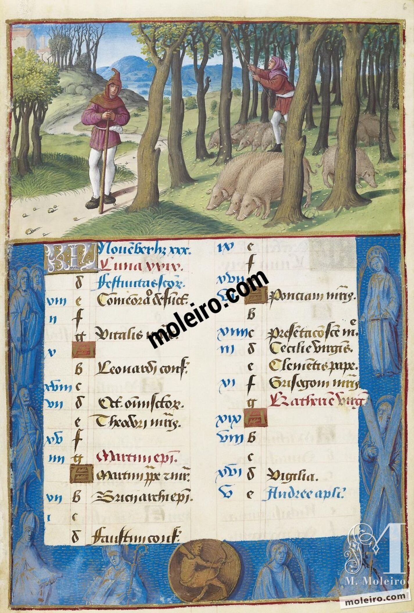 Noviembre. La montanera, f. 6r