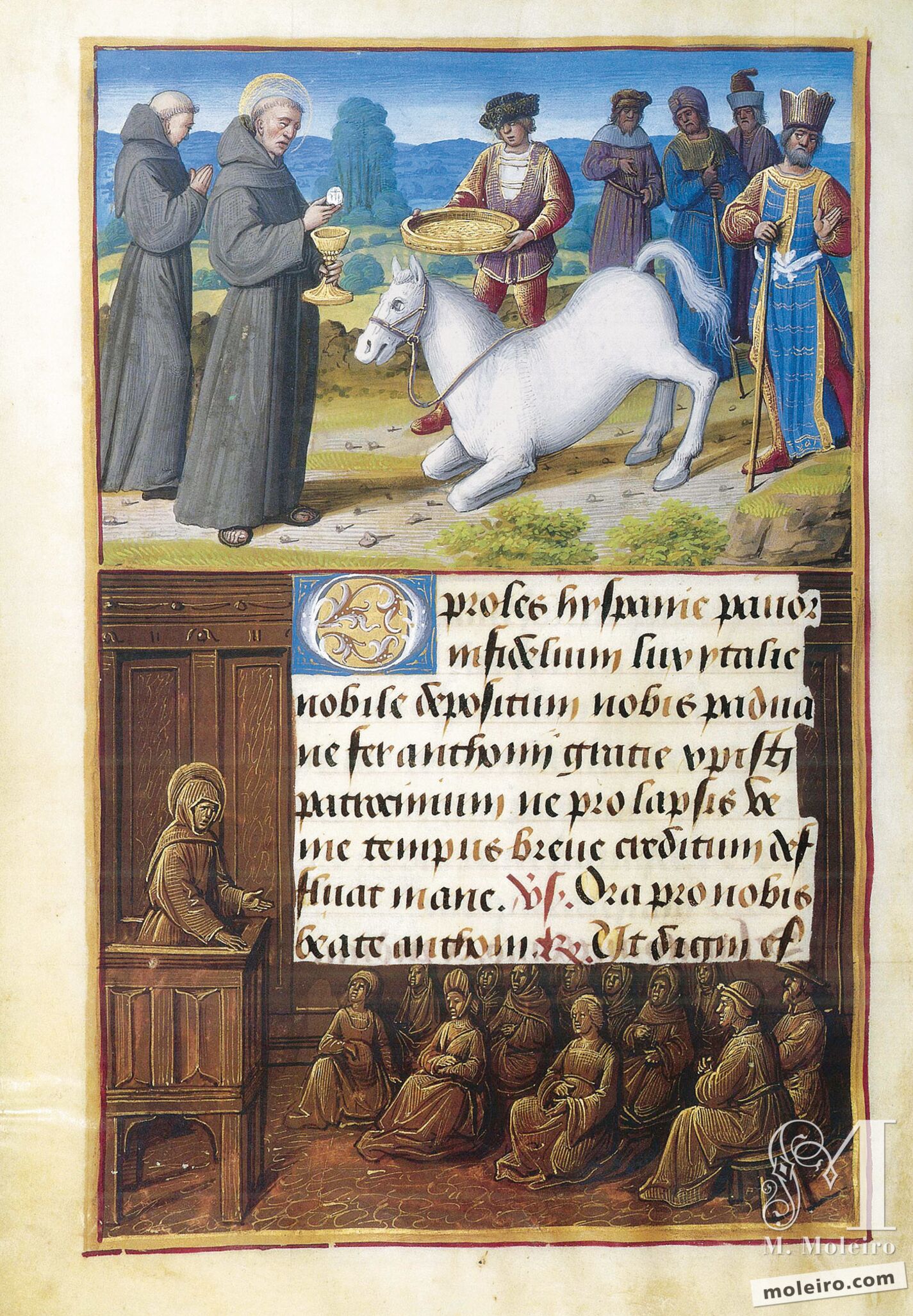 San Antonio y el milagro de la Eucaristía, f. 185v