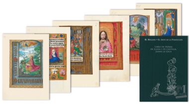 Carpeta con 6 láminas del Libro de Horas de Juana I de Castilla (Juana la Loca) 6 láminas casi-originales