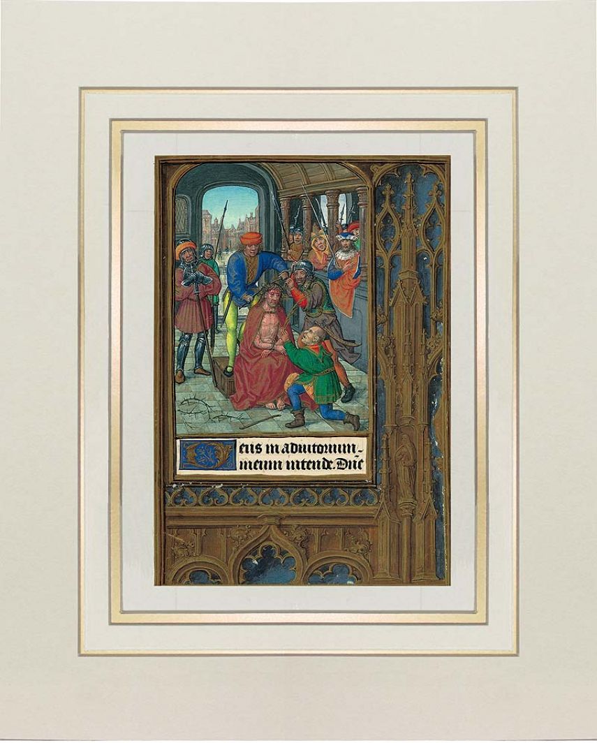 Lamina dell’Incoronazione di spine del Libro delle Ore di Giovanna I di Castiglia. 1 lamina quasi originale