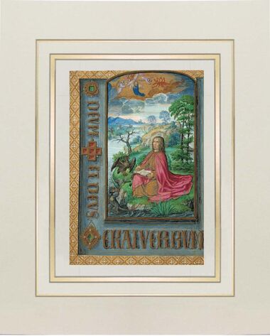 Lamina di San Giovanni a Patmo del Libro delle Ore di Giovanna di Castiglia (Giovanna la Pazza).  1 lamina quasi originale