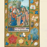 f. 77r, Visite de Sarah et Tobias  reus par Anne.