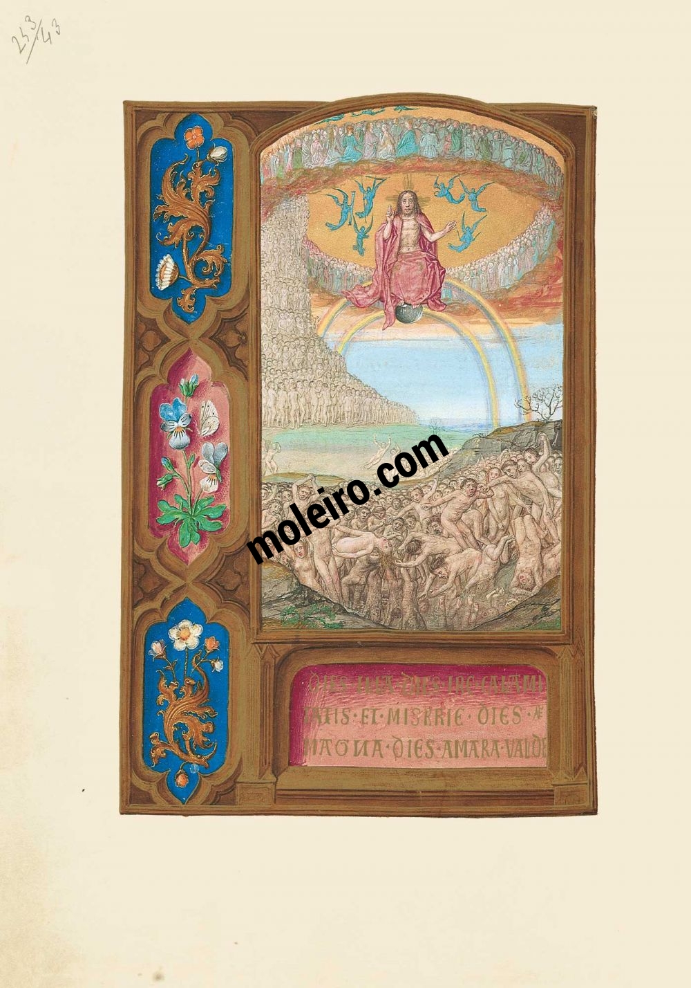 Libro d’Ore di Giovanna I di Castiglia, Giovanna la Pazza f. 134v, Seconda venuta di Gesù 