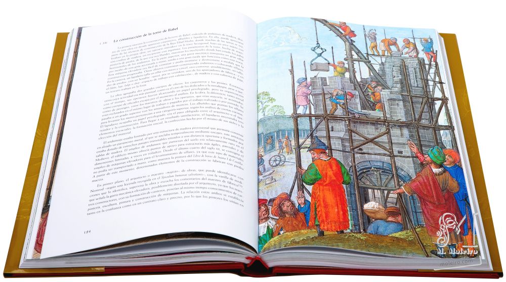 The Hours of Joanna I of Castile The Building of the Tower of Babel (f.34r.)