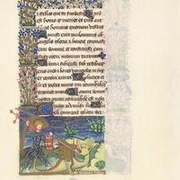 Arcngel Miguel ataca a un dragn, f.24r