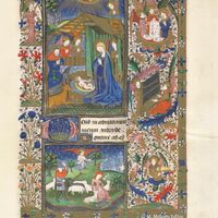 Heures de la Vierge. Prime Nativit; Annonciation aux bergers, 41r