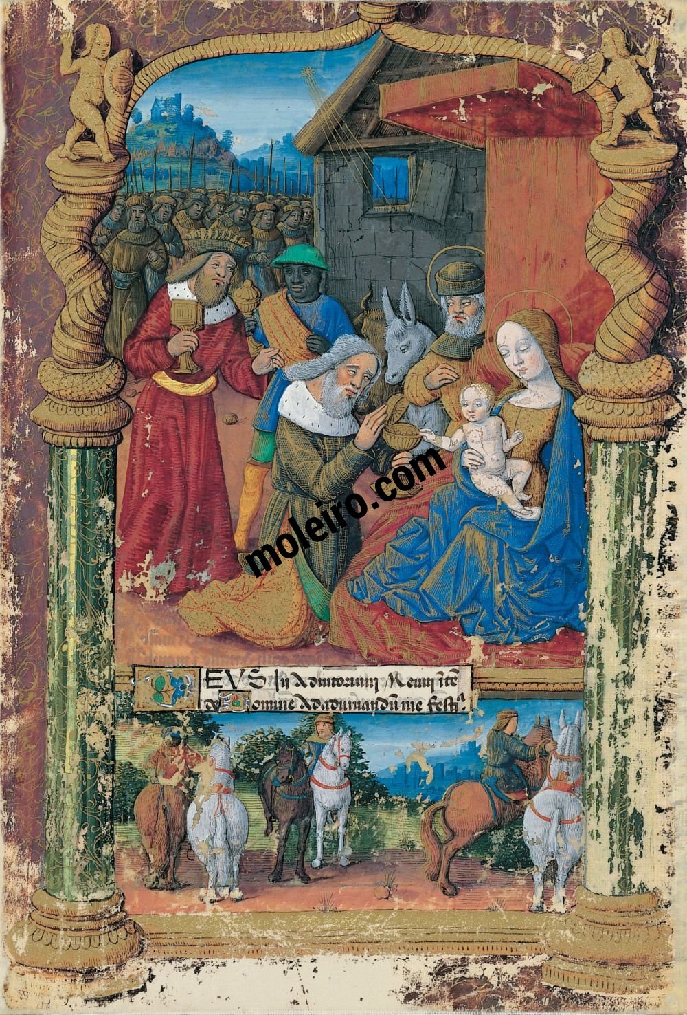 Stundenbuch des Ludwig von Orleans f. 31r, Sext: Anbetung der Magier