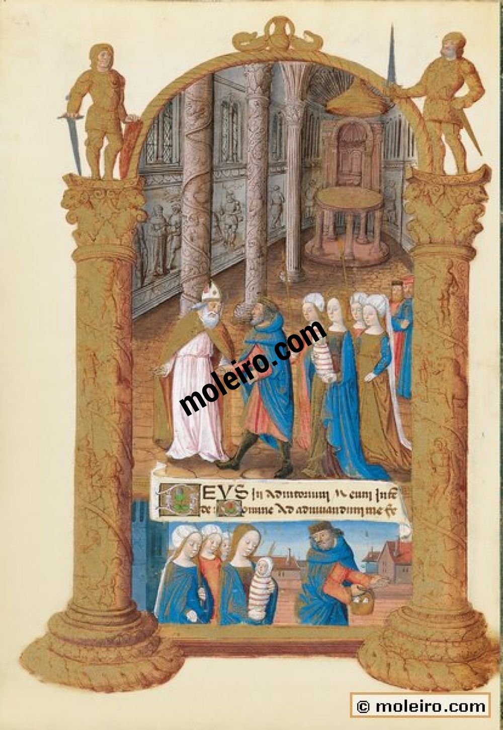 Stundenbuch des Ludwig von Orleans f. 33v, Non: die Vorstellung in dem Tempel