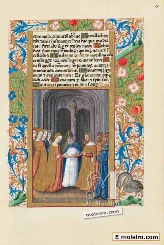Stundenbuch des Ludwig von Orleans f. 55r, Die Heirat von David und Micol
