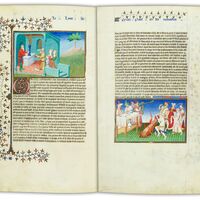 f.22v Habitantes de Tangut adorando y haciendo ofrendas a sus dolos / f.23 Incineracin de un difunto en Tangut