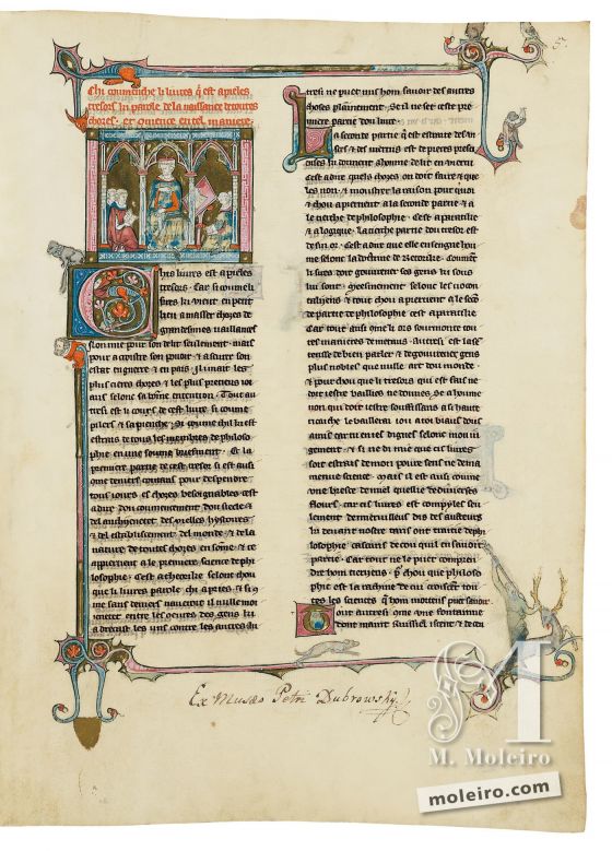Libro del Tesoro Maestro con i suoi discepoli chierici f.5r