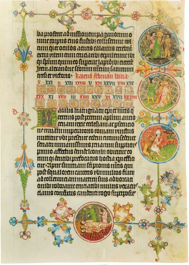 Mappe mit 4 Kunstdrucken des Martyrologiums von Usuardus 4 originalgetreue Nachbildungen