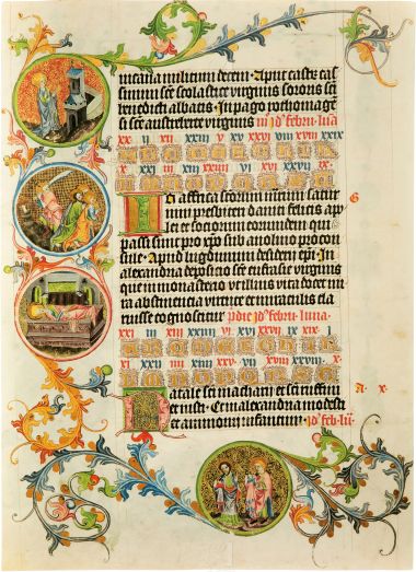 Mappe mit 4 Kunstdrucken des Martyrologiums von Usuardus 4 originalgetreue Nachbildungen