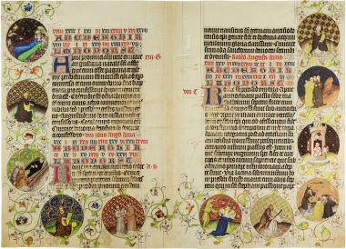 Mappe mit 4 Kunstdrucken des Martyrologiums von Usuardus 4 originalgetreue Nachbildungen