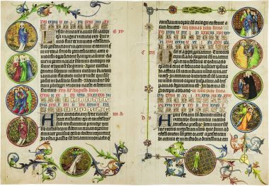 Mappe mit 4 Kunstdrucken des Martyrologiums von Usuardus 4 originalgetreue Nachbildungen