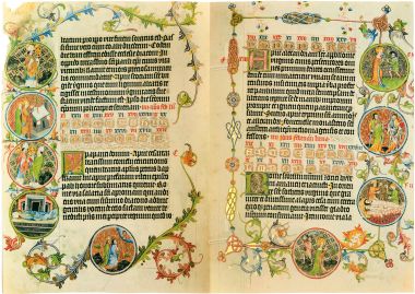 Mappe mit 4 Kunstdrucken des Martyrologiums von Usuardus 4 originalgetreue Nachbildungen