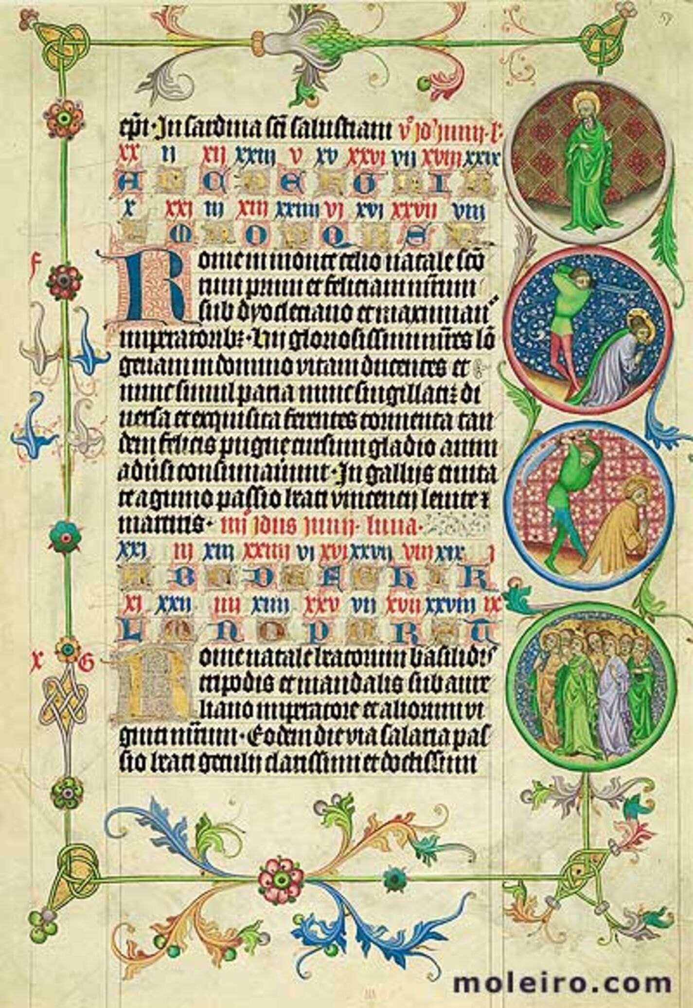 Imágenes de los Medallones del 9 al 10 de junio, folio 59r