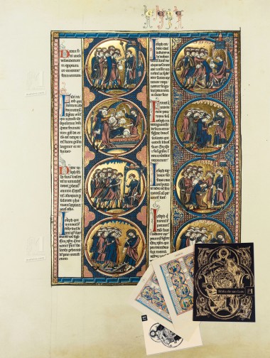 Carpeta con 2 láminas de la Biblia de San Luis: Génesis 2 láminas casi-originales