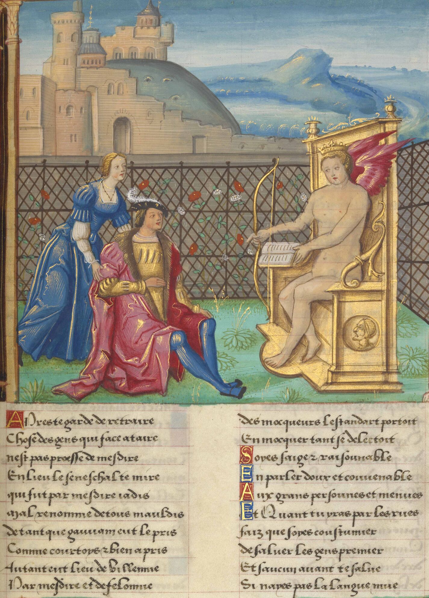 The Roman de la Rose of Franois I Love explains his commandments, f. 25r