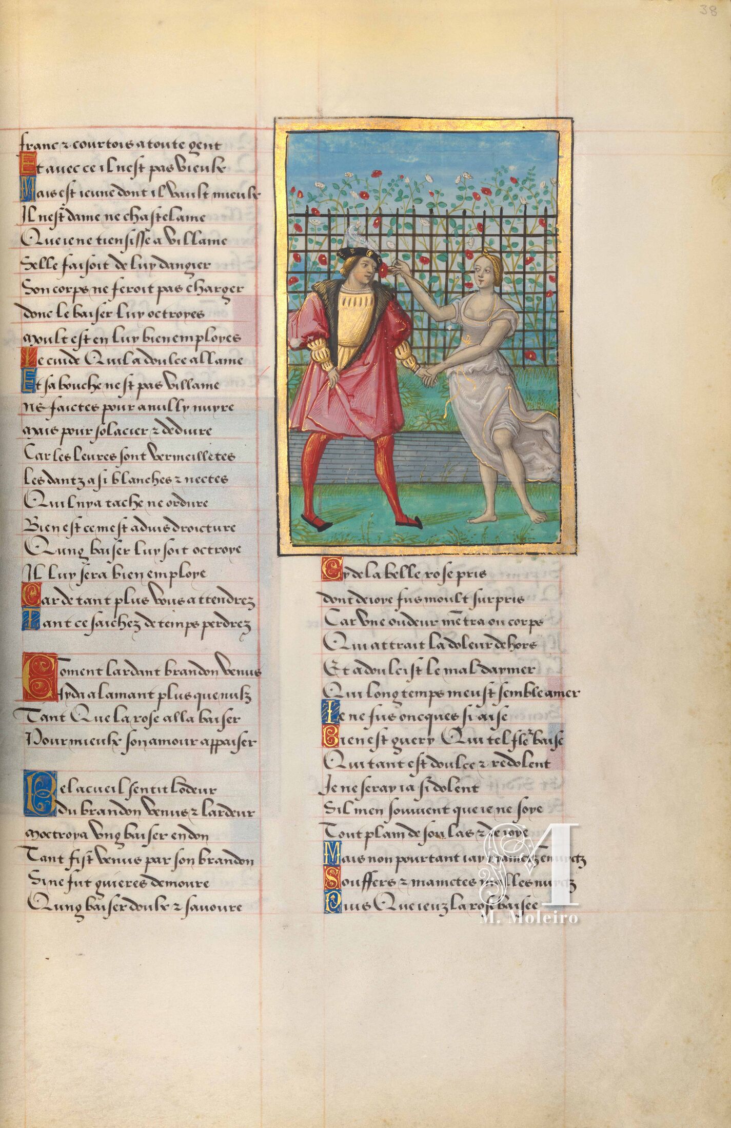The Roman de la Rose of Franois I Venus offers the Rose to Lover, f. 38r