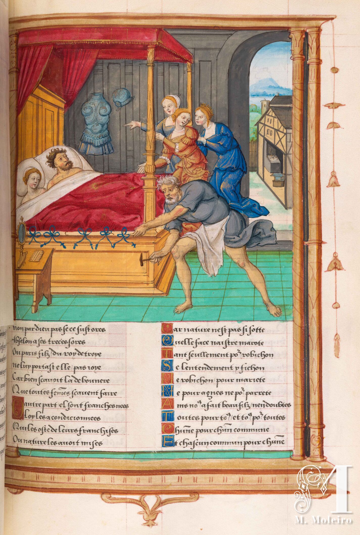 Vulcain surprend Mars et Vnus au lit, f. 135r