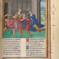 Danger, Honte et Peur attaquent l'Amant, f. 145r
