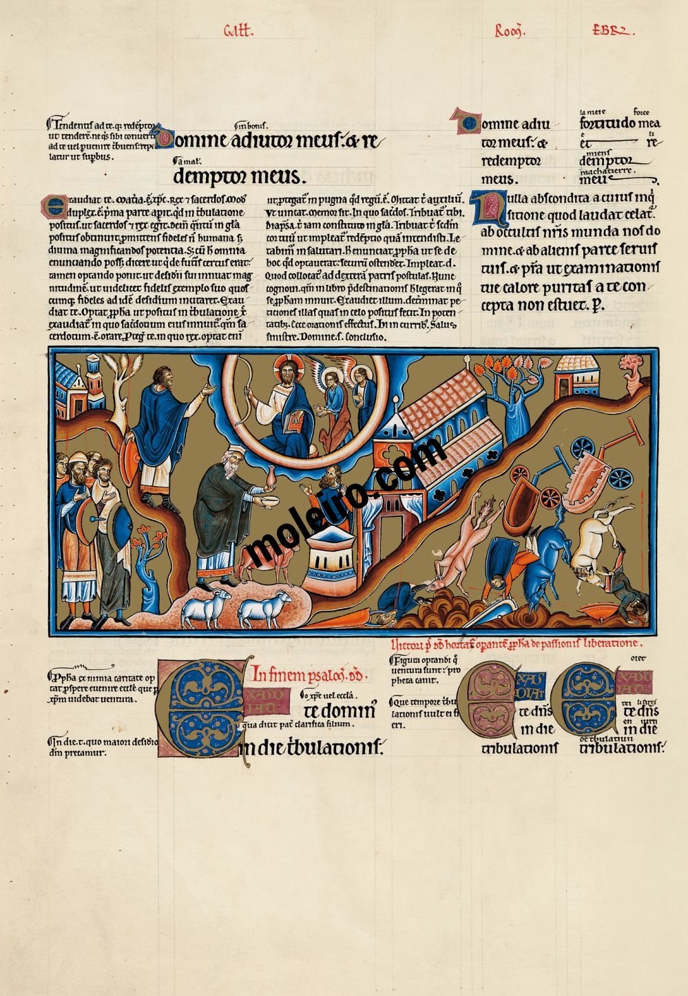 Psalterium f. 33v, Psalm 19, Der Herr erhre dich in deinen schweren Tagen