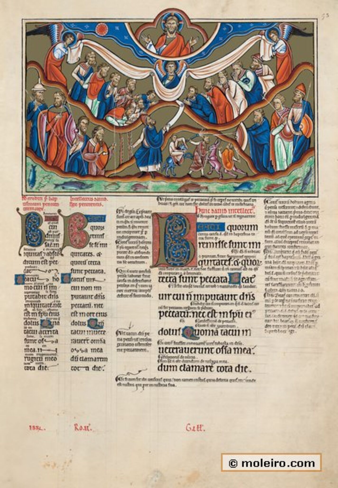 f. 53r, salmo 31  Benditos aquellos cuyas iniquidades han sido perdonadas