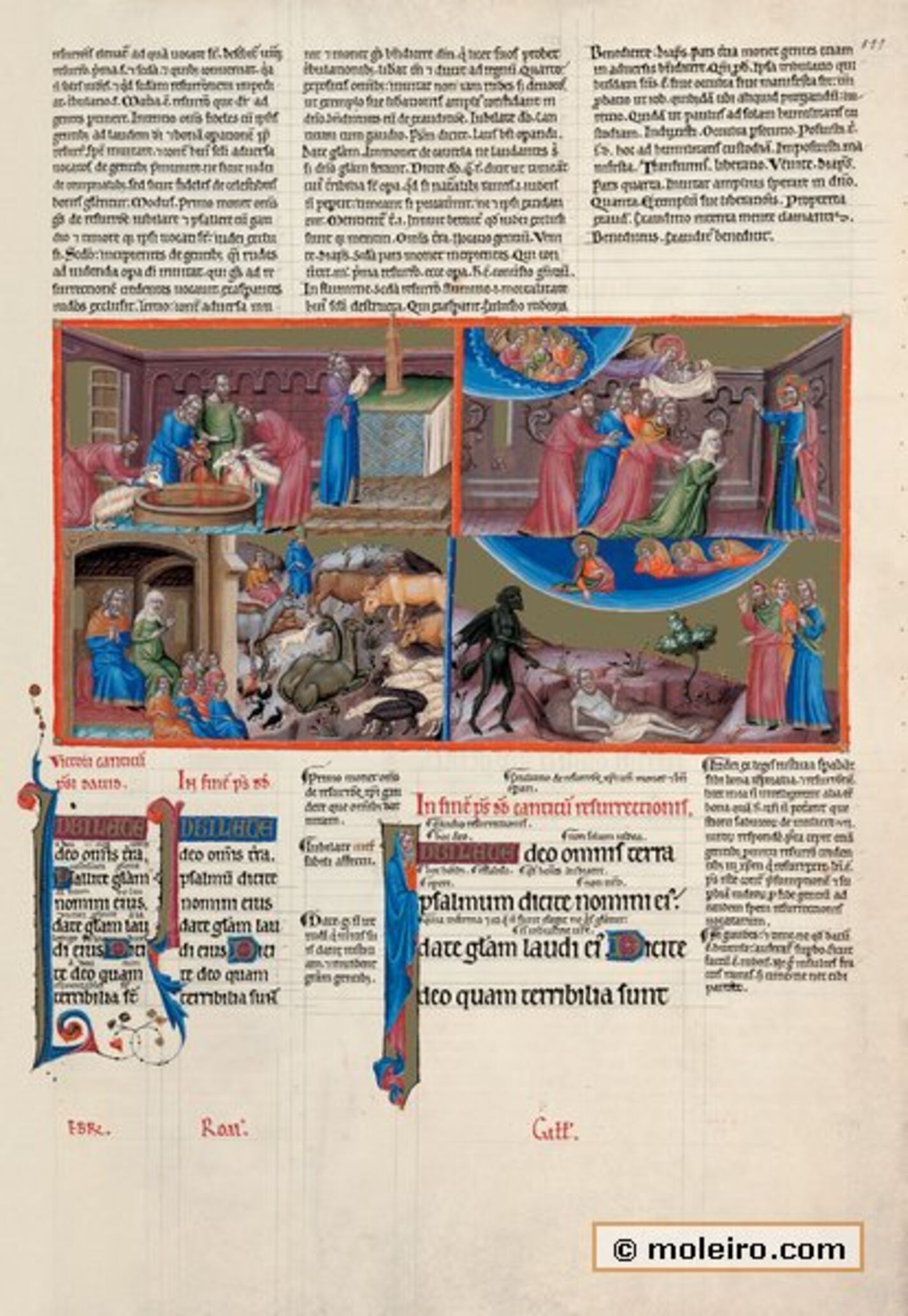 f. 111r, salmo 65  Los de toda la tierra, haced fiesta a Dios