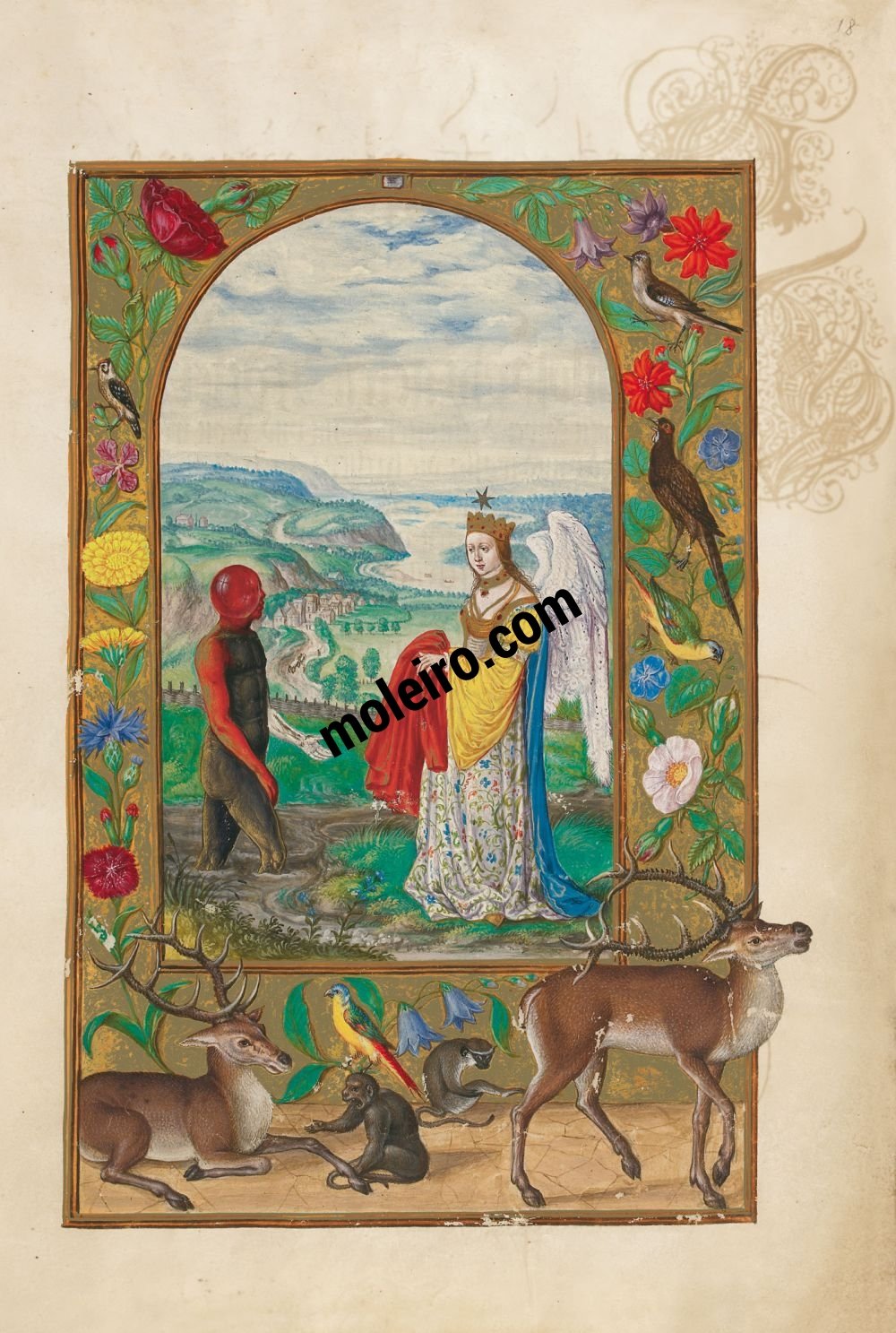 Splendor Solis f. 18r, Hombre del Pantano y Ángel