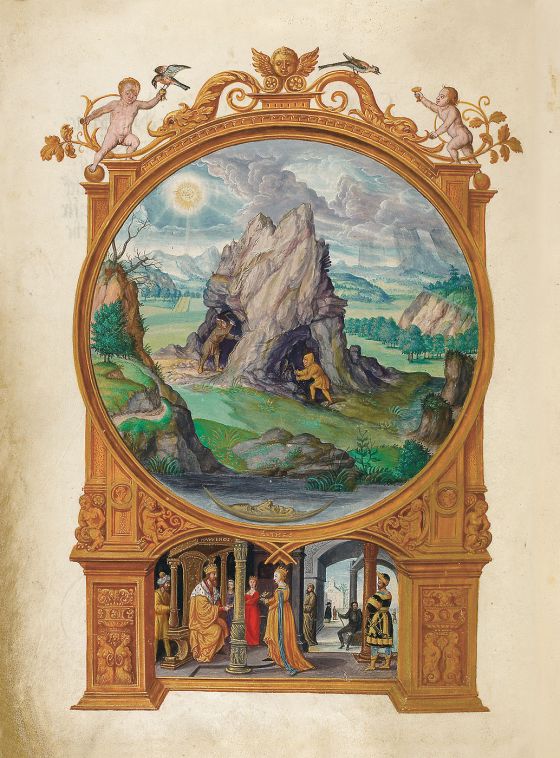 Mineros en busca de la prima materia de la que puede extraerse el lapis philosophorum o piedra filosofal oculta en el interior de la tierra.