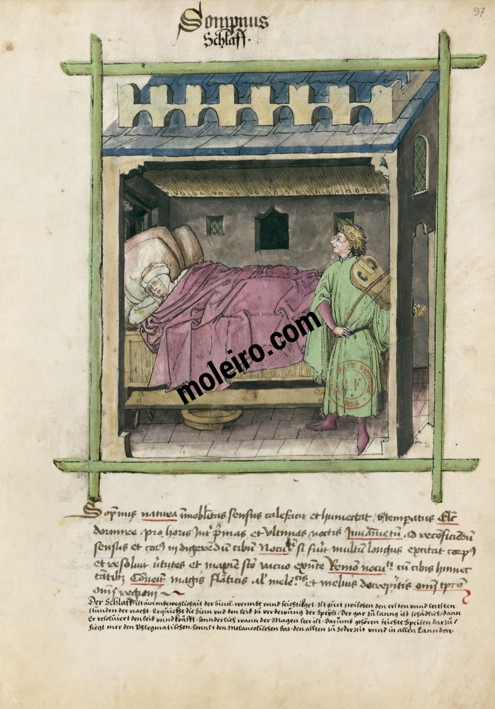 Tacuinum Sanitatis f. 97r, Schlaf