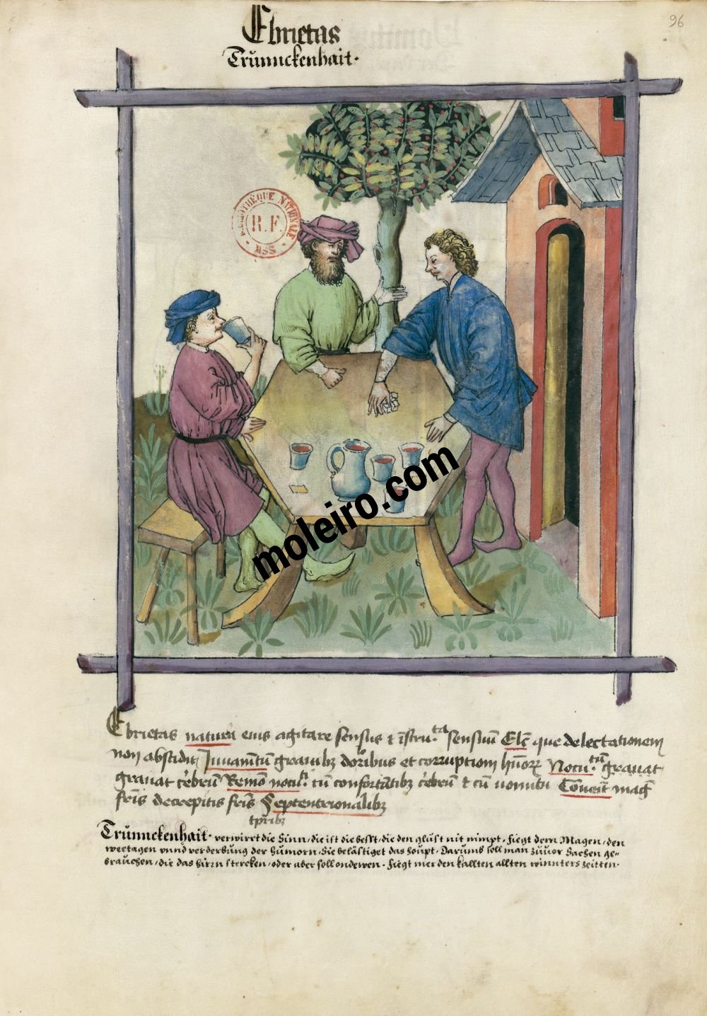 Tacuinum Sanitatis f. 96r, Trunkenheit
