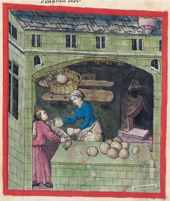 Tacuinum Sanitatis f. 62v, Hirsebrot