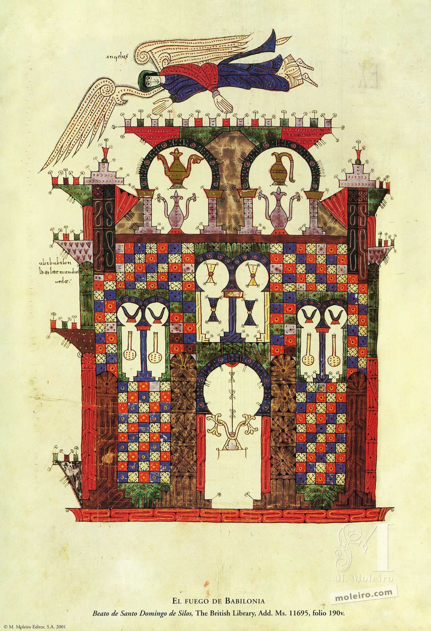 El fuego de Babilonia (folio 190v), Beato de Liébana, códice de Santo Domingo de Silos