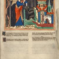 f. 28r · Die Ernte und Weinlese der Nationen (Offb 14,18-20)  