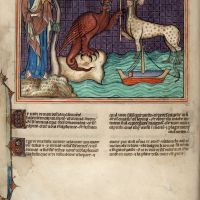f. 21v · The Dragon delegates Power to the Beast from the Sea