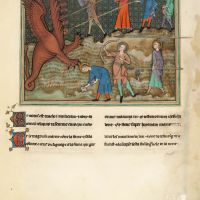 f. 21r · El linaje de la Mujer combate contra el Dragón