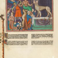 f. 23v · The Beast from the Land (the False Prophet) orders the killing of those who refuse to worship the Statue of the Beast from the Sea