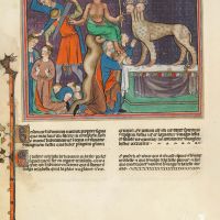 f. 23v · La Bestia de la Tierra (el Falso Profeta) manda matar a quienes se nieguen a adorar la figura de la Bestia del Mar