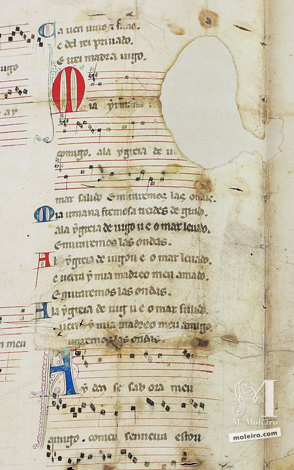 Cantiga 3 of the Vindel Parchment by Martin Codax ms. m979 - The Morgan Library & Museum, New York
