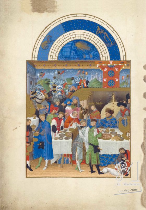 Las Muy Ricas Horas del duque Jean de Berry f. 1r, Enero