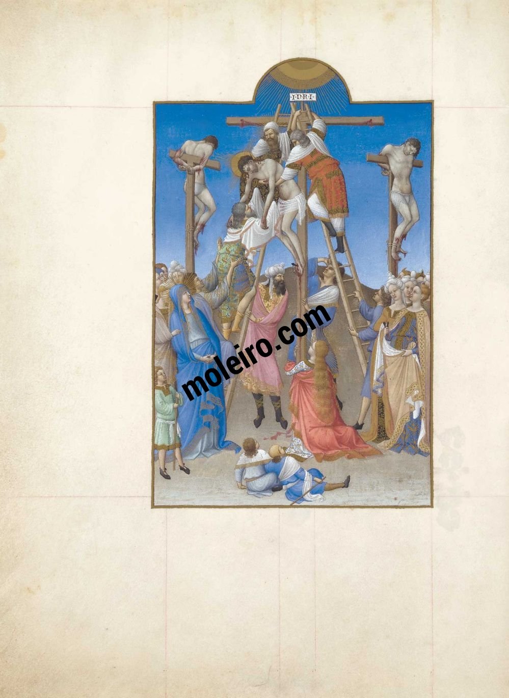 Las Muy Ricas Horas del duque Jean de Berry f. 156v, Descendimiento