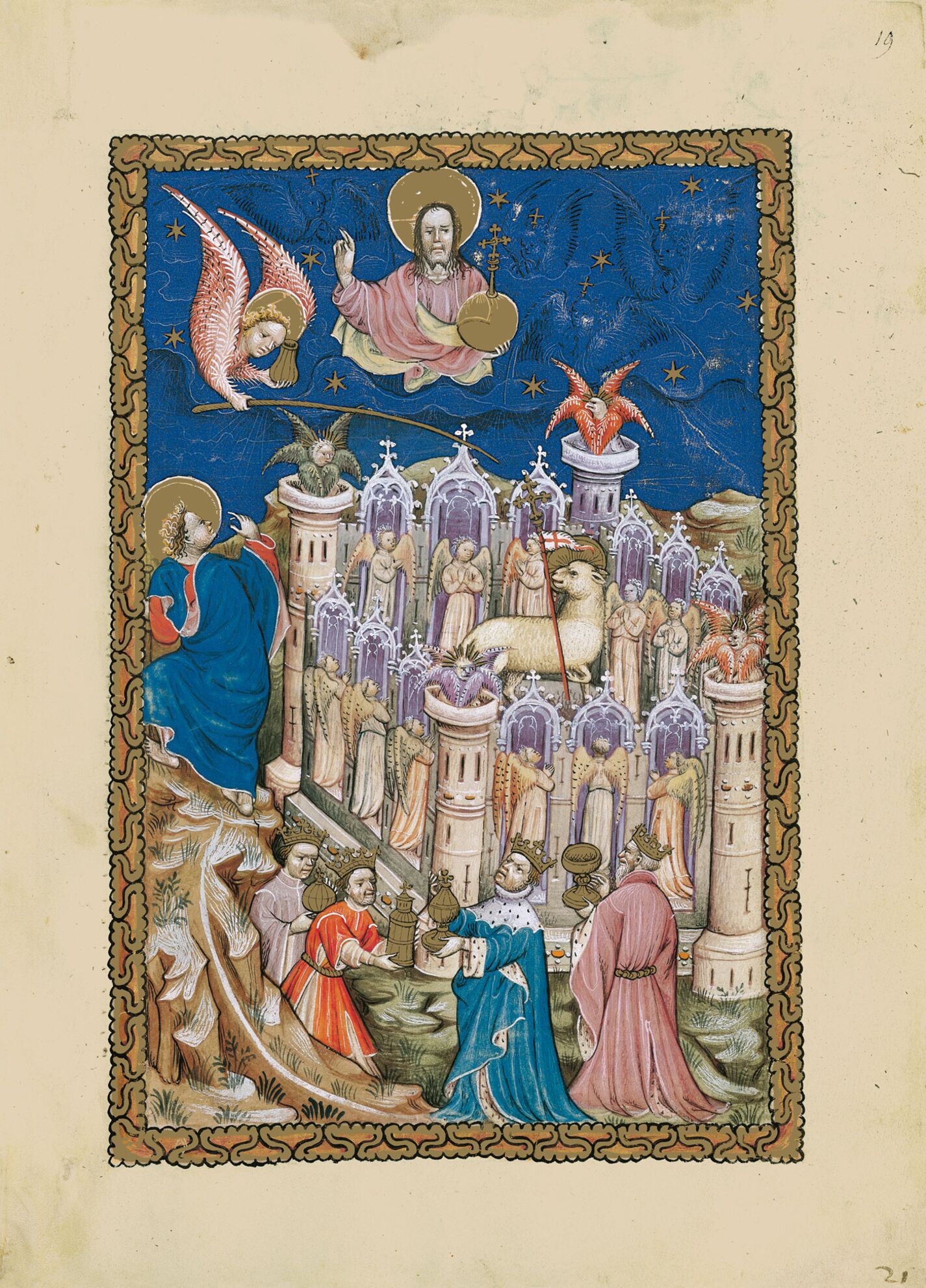 <p>f. 19r, La Nueva Jerusalén</p>