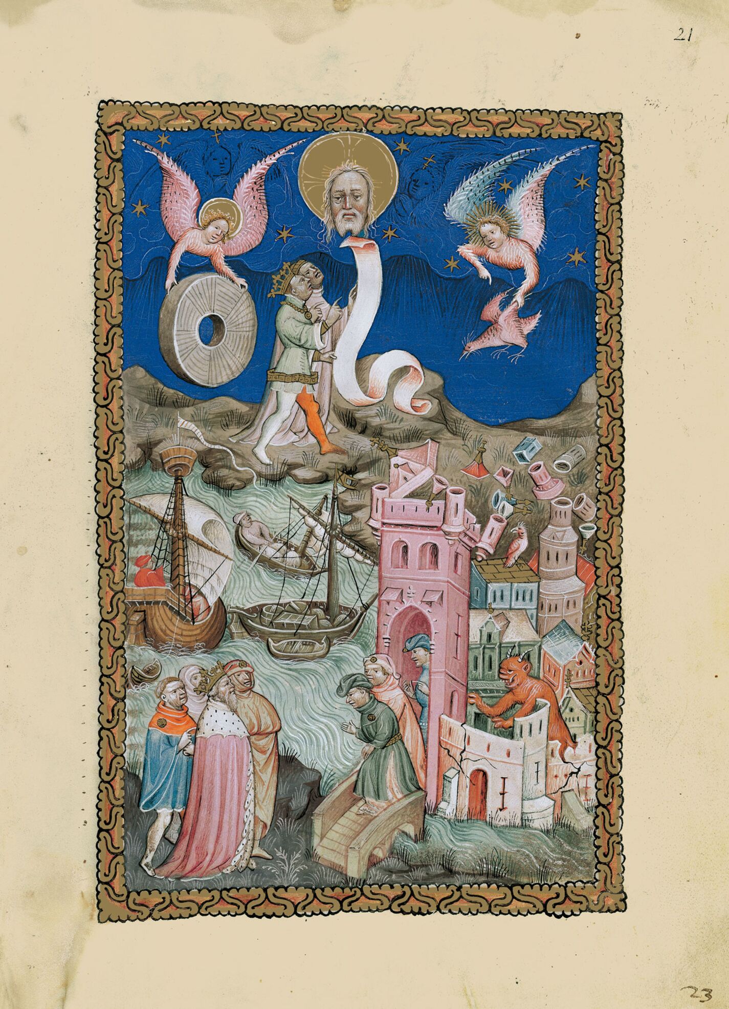 f. 21r, La caída de Babilonia