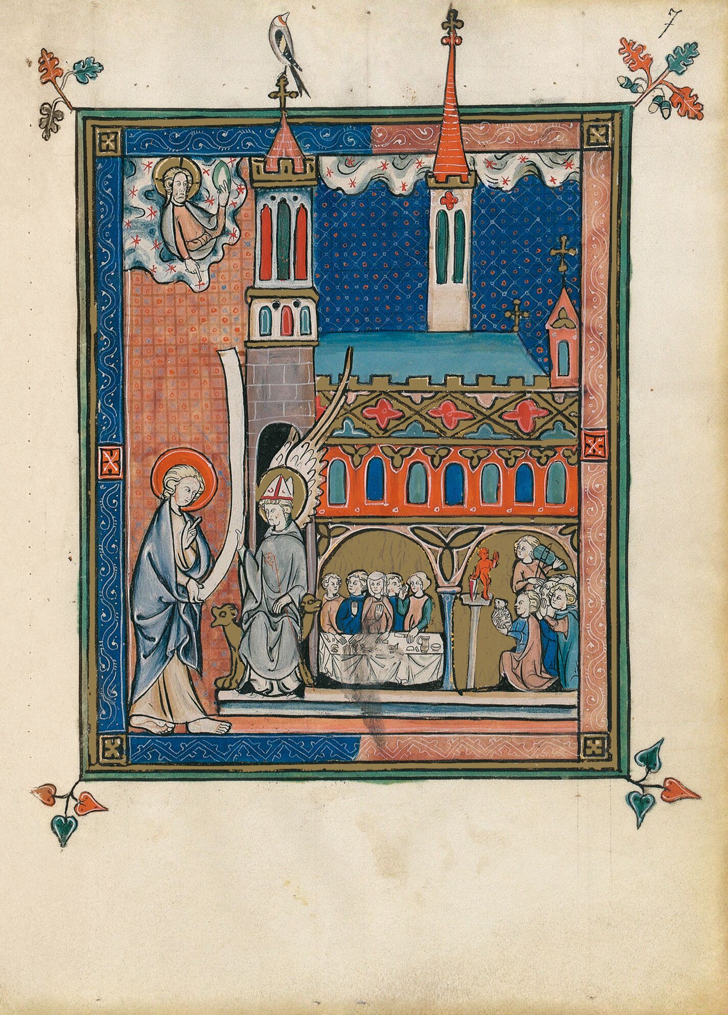 f. 7r, El mensaje a la Iglesia de Pérgamo (Ap. 2, 12-17)